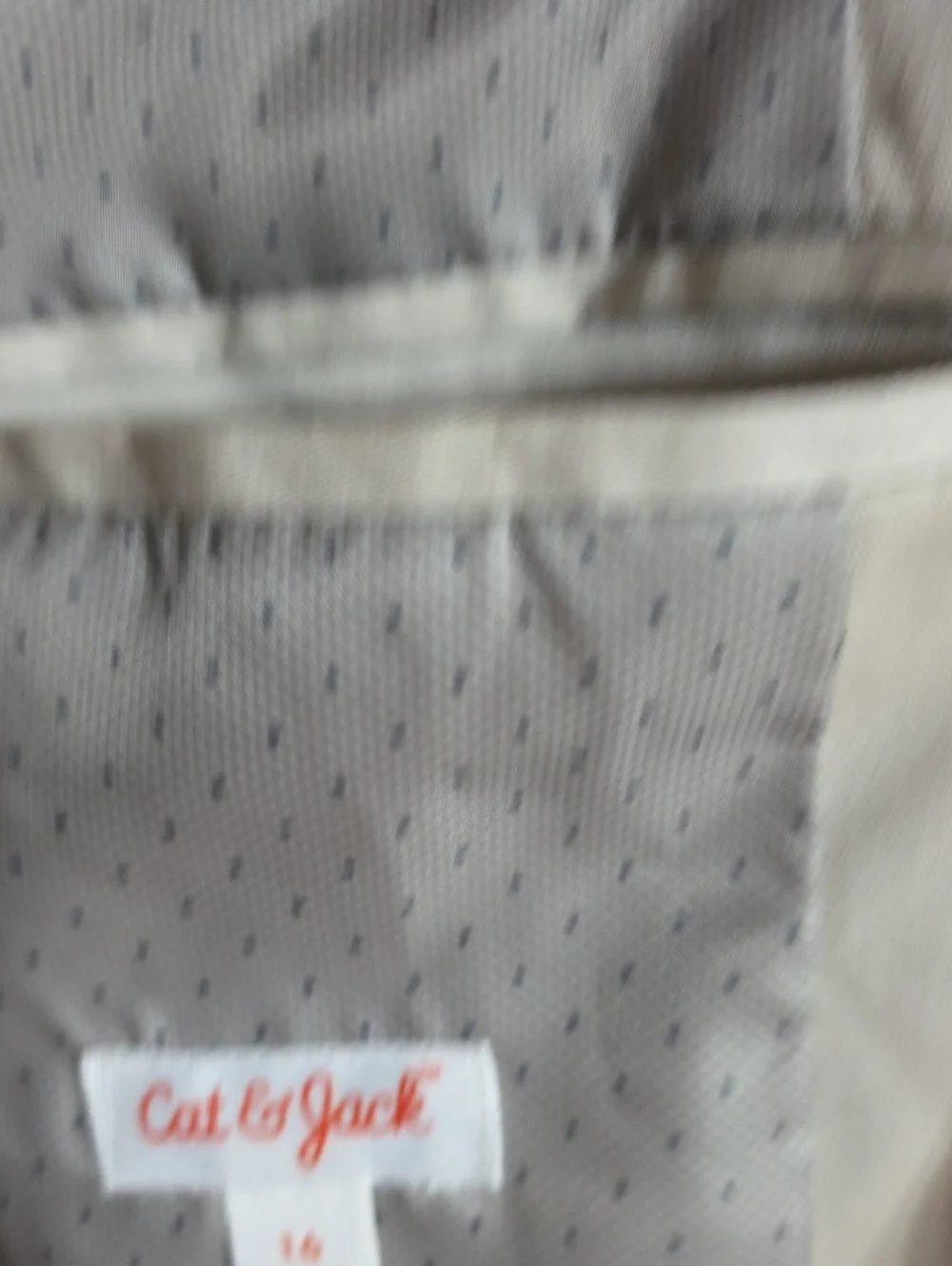 Cat & Jack Boy's Cotton Blazer Light Tan Pockets Lined Church Sz 16 EUC